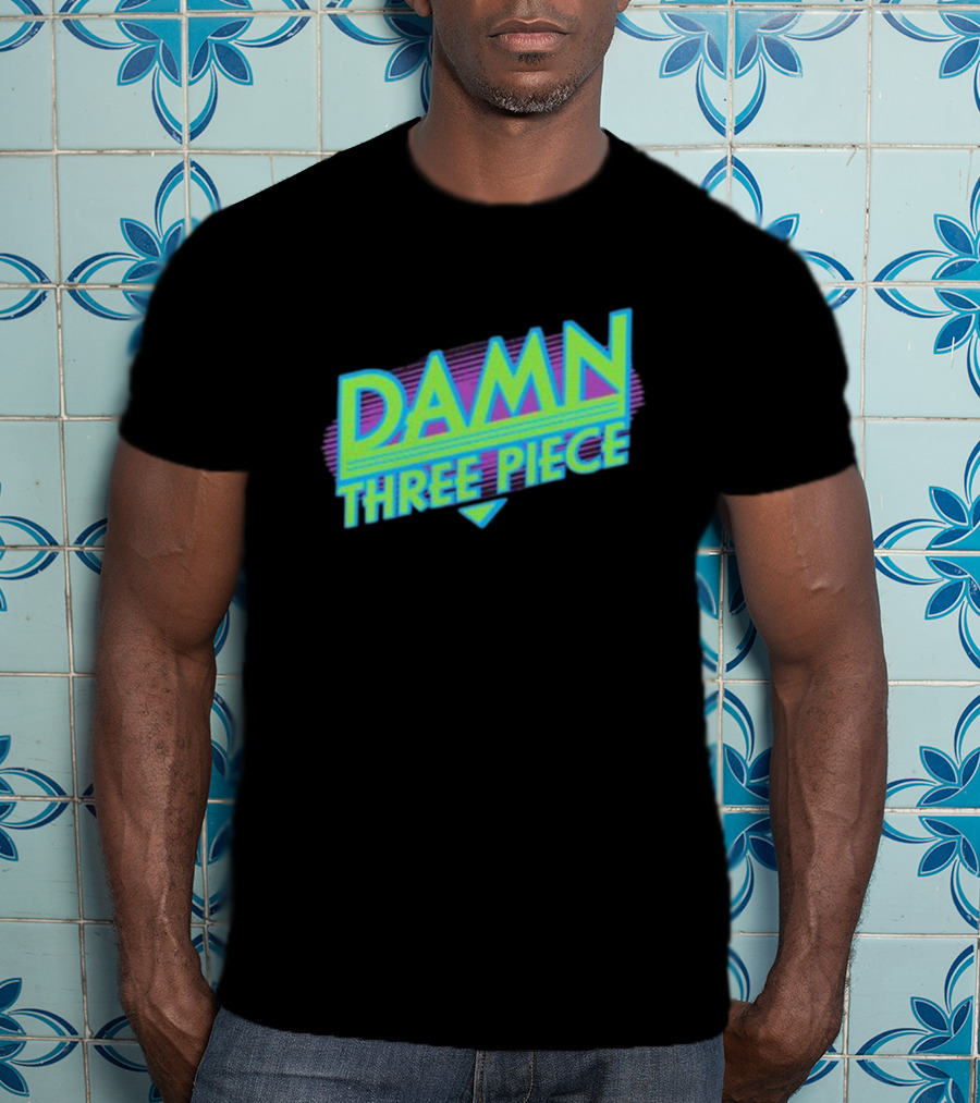 Damn Three Piece Retro Neon T-Shirt