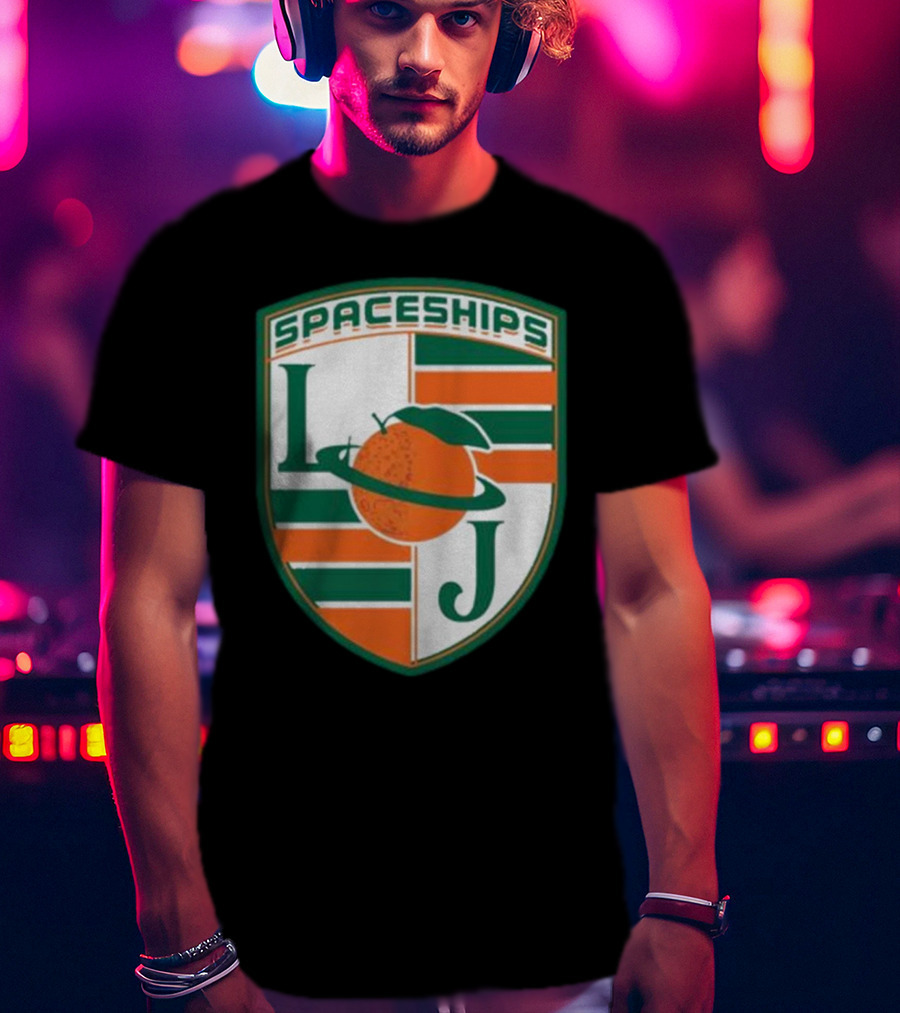 Larry June Spaceships LJ Badge Merch Clothing Store T-Shirt