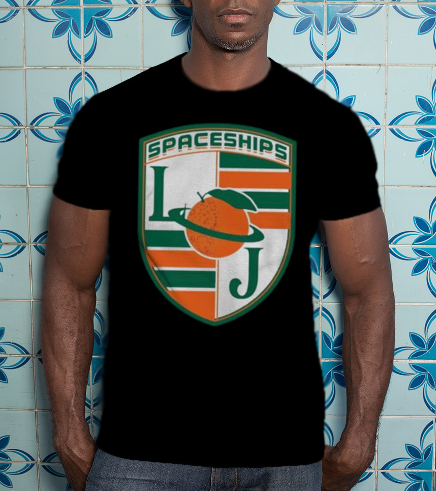 Larry June Spaceships LJ Badge Merch Clothing Store T-Shirt