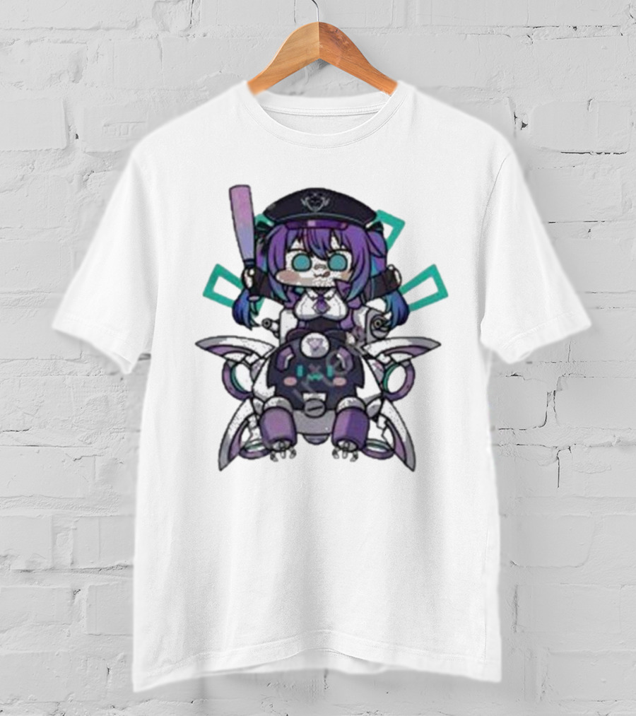 Lewd Cadet Chibi Friendship Purple Robot Companion T-Shirt