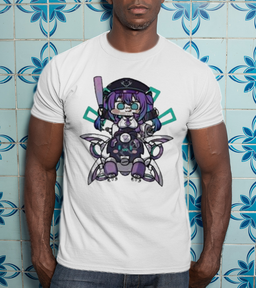 Lewd Cadet Chibi Friendship Purple Robot Companion T-Shirt