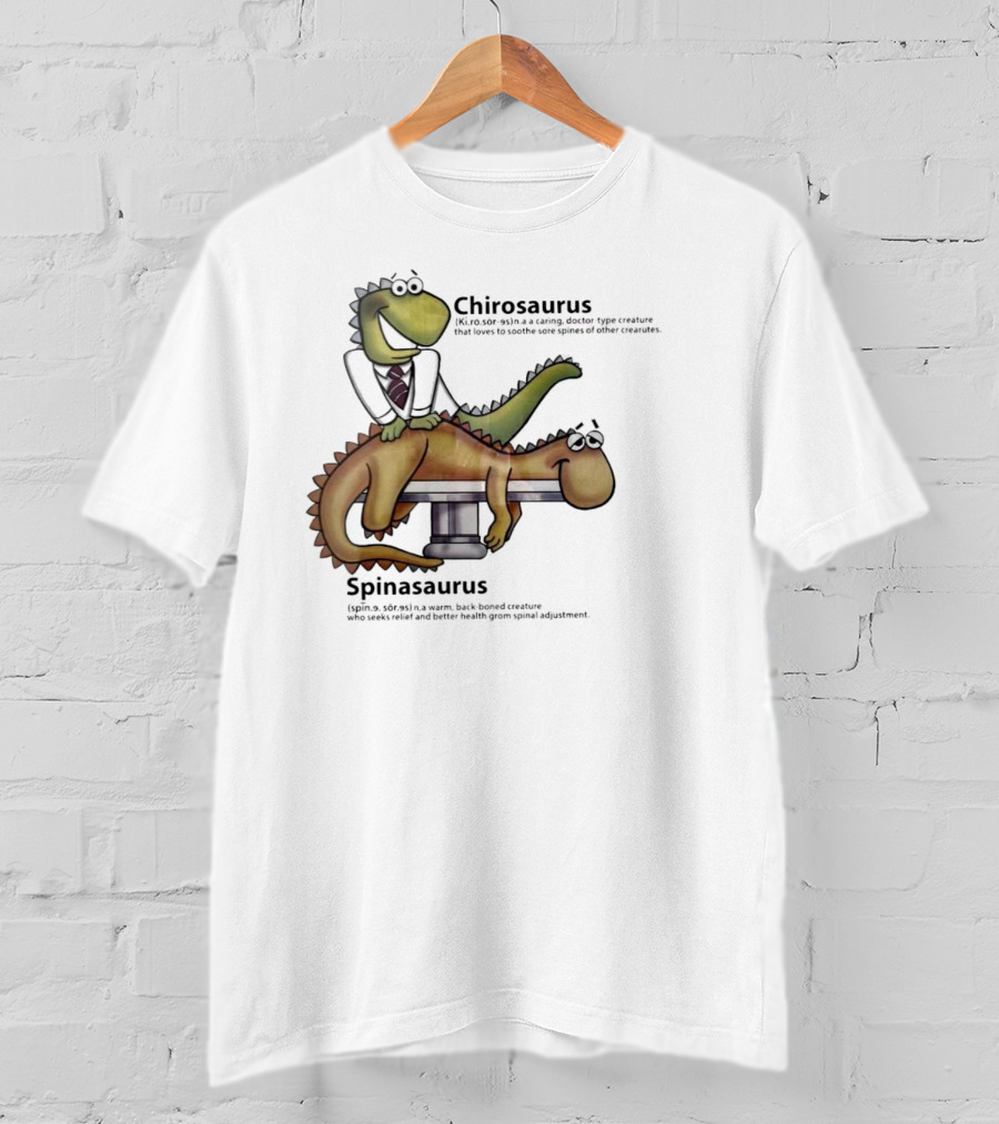 Chirosaurus Caring Doctor And Spinasaurus Seeking Relief T-Shirt