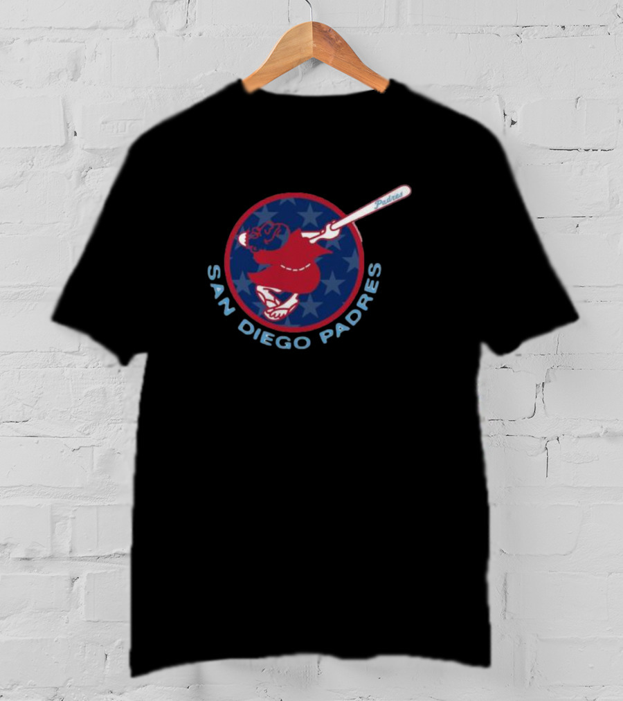 San Diego Padres Patriotic Stars Red Swinging Friar T-Shirt