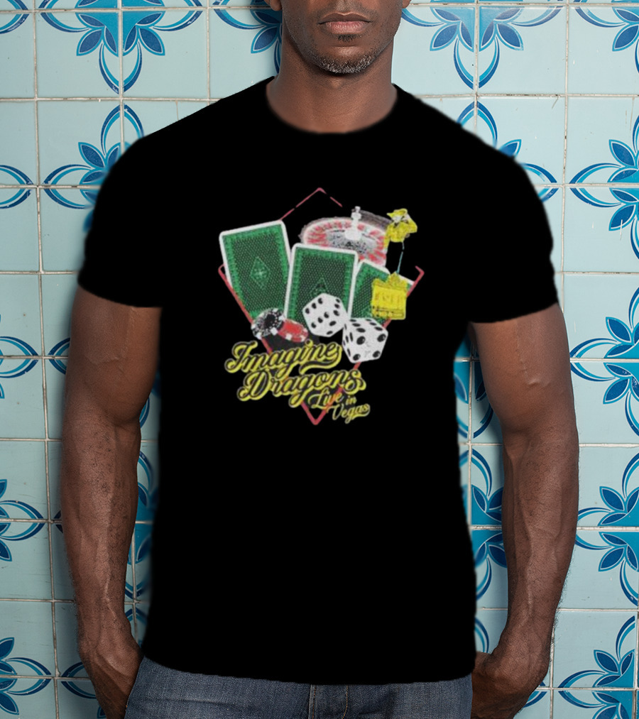 Imagine Dragons Live In Vegas Casino Poker Cards Dice Roulette T-Shirt