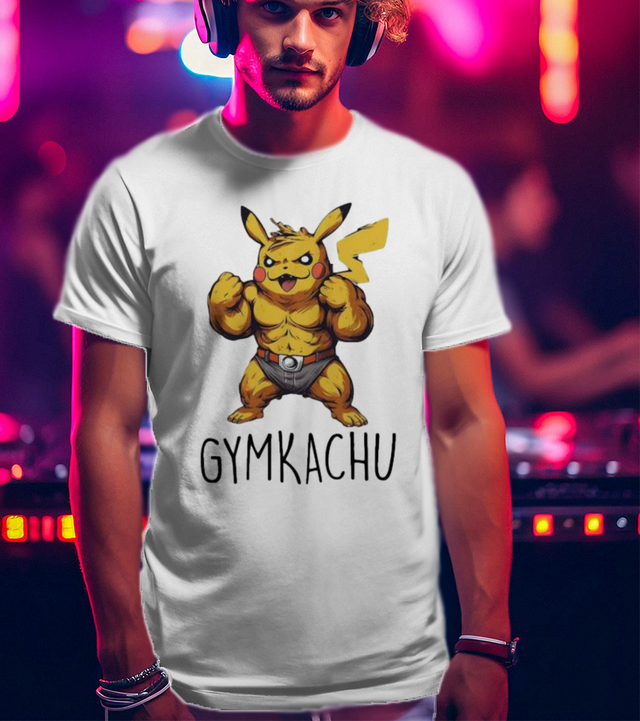 Pikachu Gymkachu Bodybuilder Fitness Pokémon T-Shirt