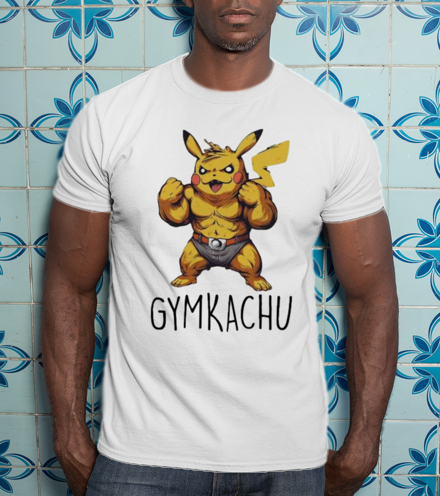 Pikachu Gymkachu Bodybuilder Fitness Pokémon T-Shirt