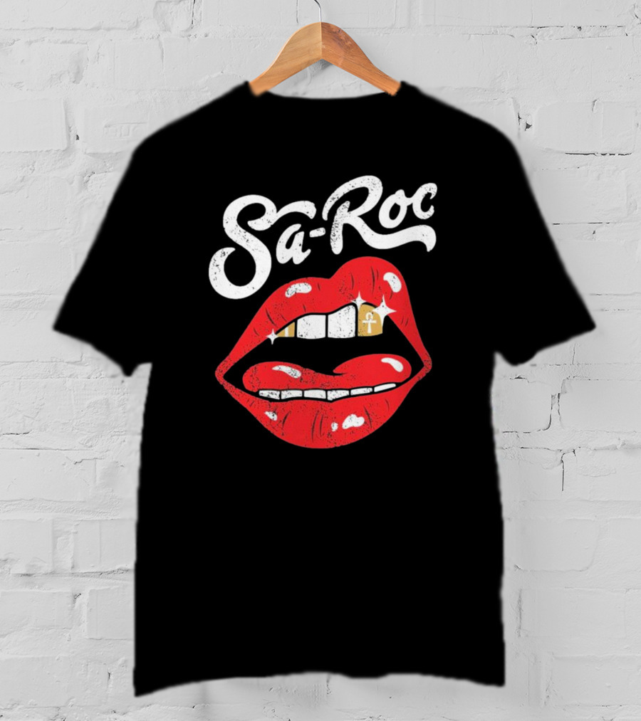 Sa-Roc Red Lips With Ankh Tooth T-Shirt