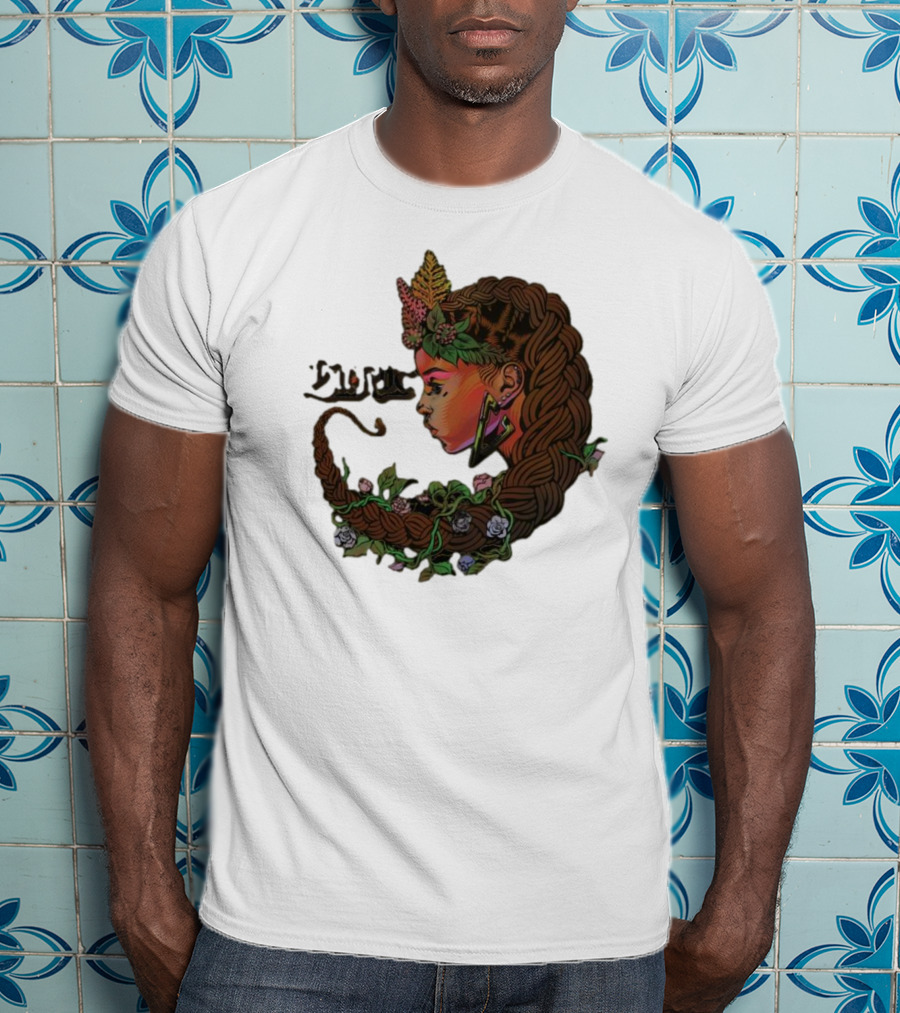 Sa-roc Wild Seeds Braided Hair Floral T-Shirt
