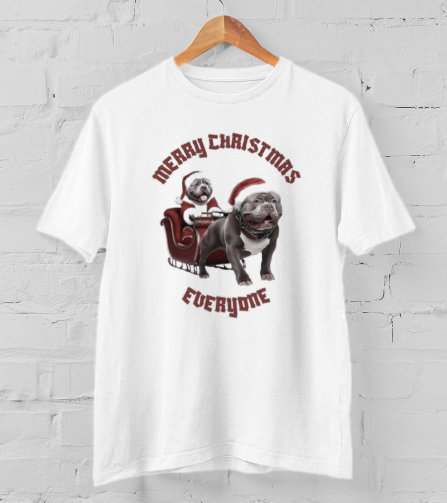 Merry Christmas Everyone American Bully’s Santa Sleigh T-Shirt