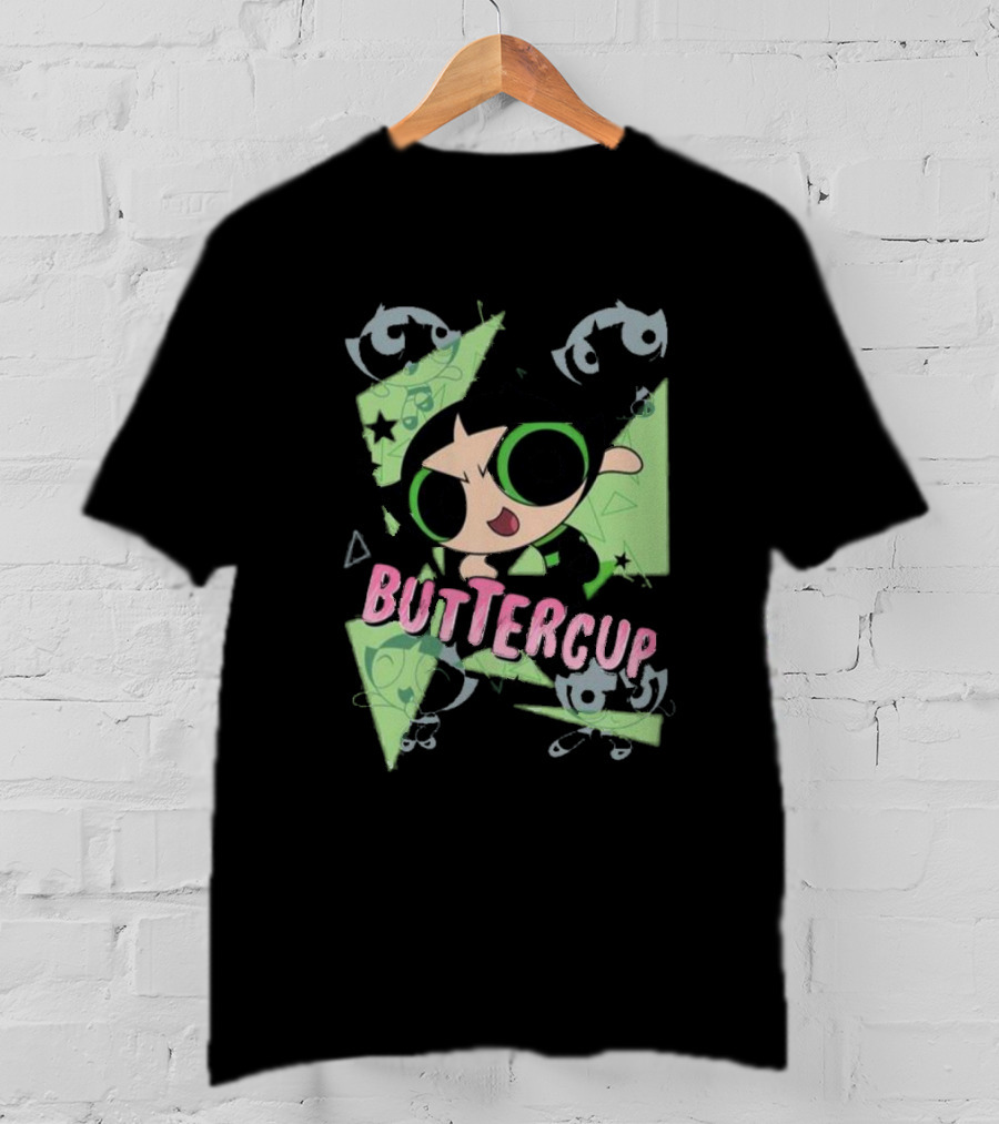 Powerpuff Girls Buttercup Moves CN Text And Symbols T-Shirt