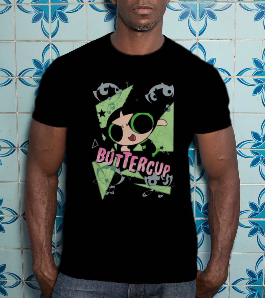 Powerpuff Girls Buttercup Moves CN Text And Symbols T-Shirt