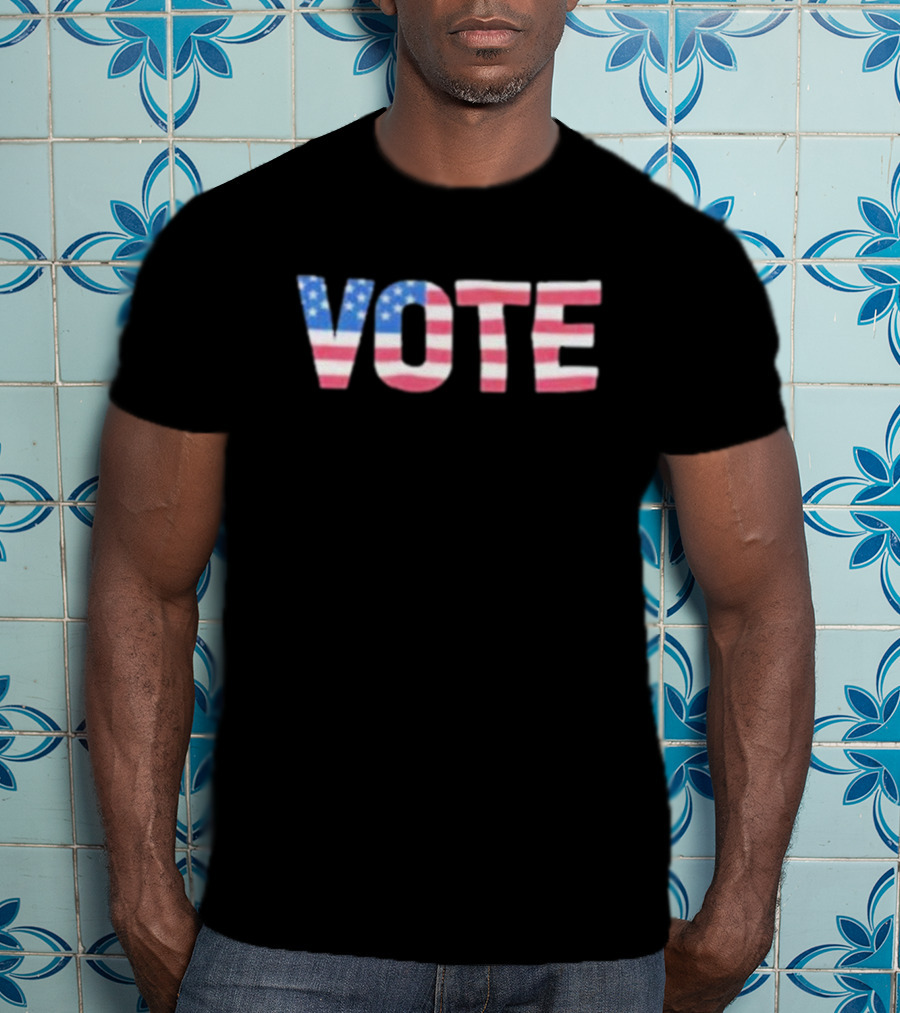 Vote United States American Flag Letters T-Shirt