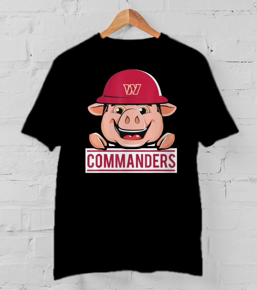 Commander Pig With Hard Hat T-Shirt