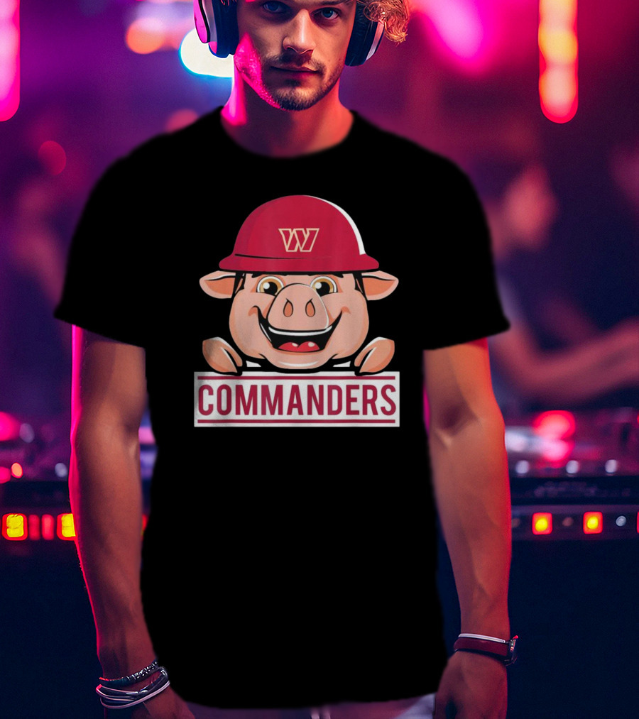 Commander Pig With Hard Hat T-Shirt