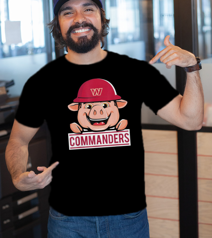 Commander Pig With Hard Hat T-Shirt