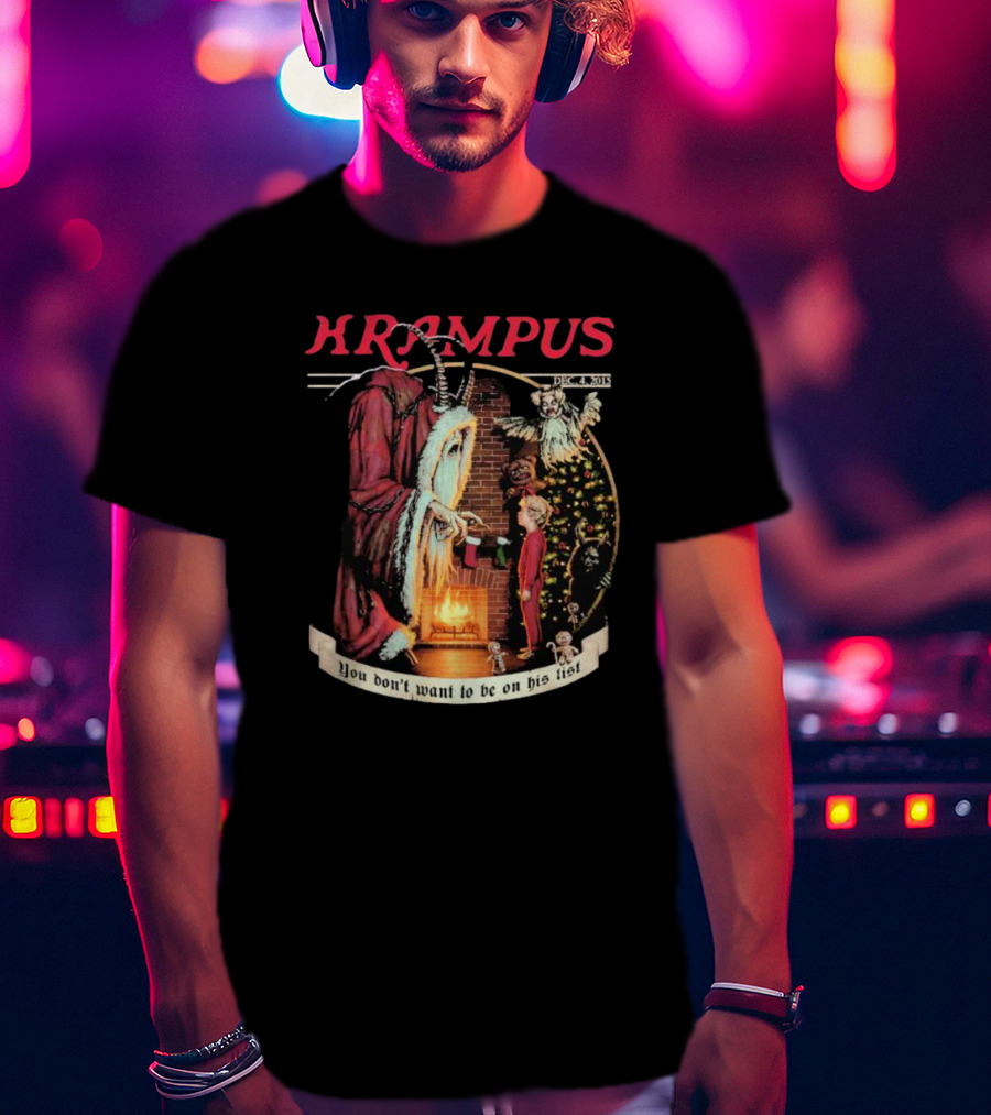 Krampus You Don't Want To Be On His List Christmas Scene T-Shirt