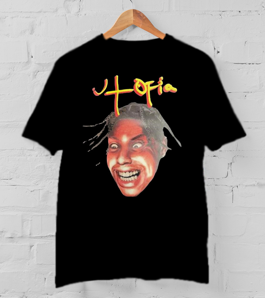 Travis Scott Utopia Grinning Face And Title T-Shirt
