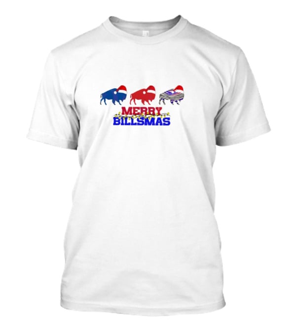 Merry Billmas Buffalo Bills Christmas Lights Buffalo Icons T-Shirt