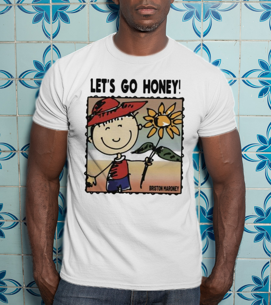 Briston Maroney Let's Go Honey Cartoon Figure With Sunflower T-Shirt