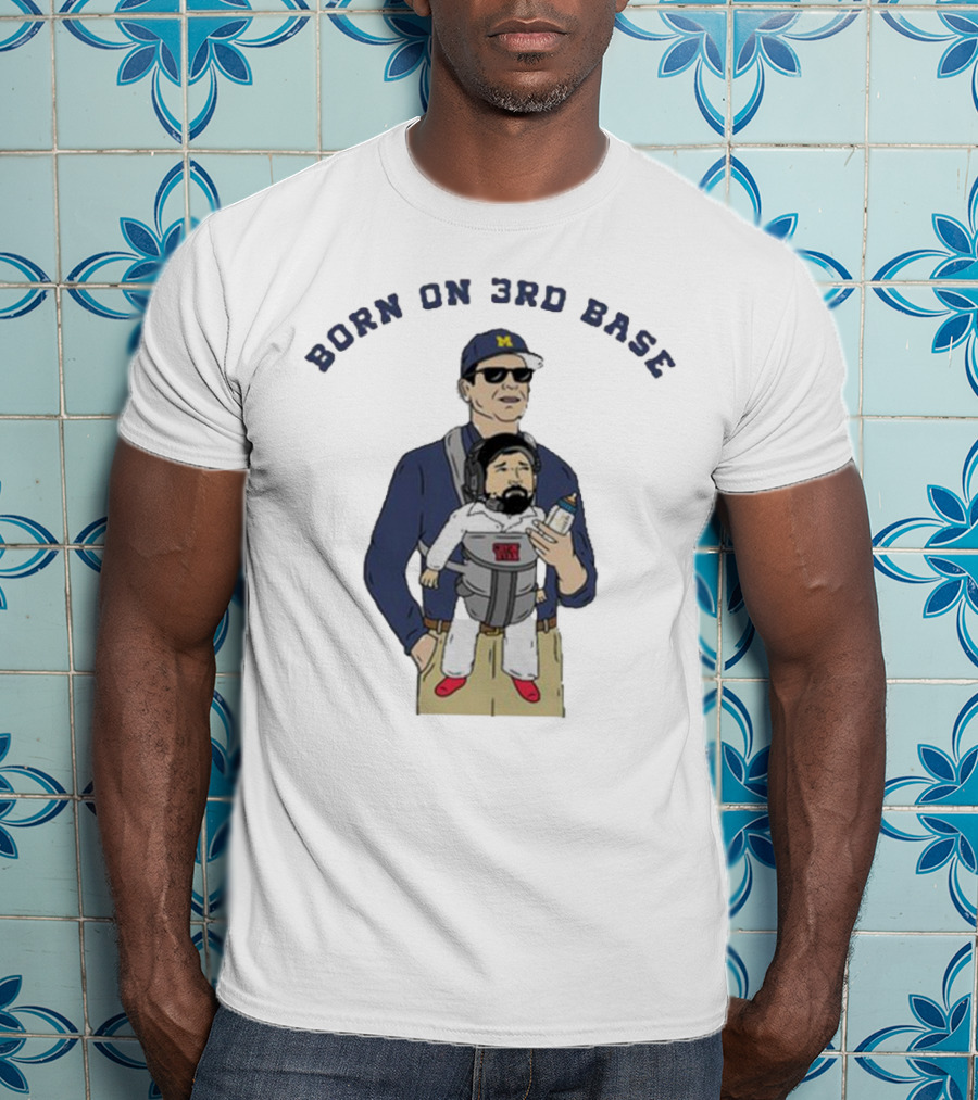 Cryin’ Ryan Born On 3rd Base Baseball Dad Baby Carrier Bottle T-Shirt
