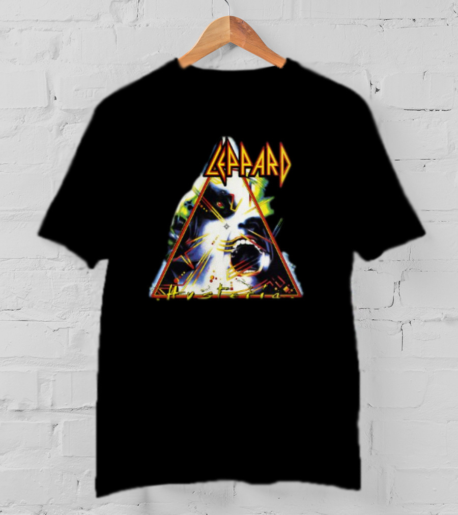 Def Leppard Hysteria Triangle Logo Rock Music Band T-Shirt