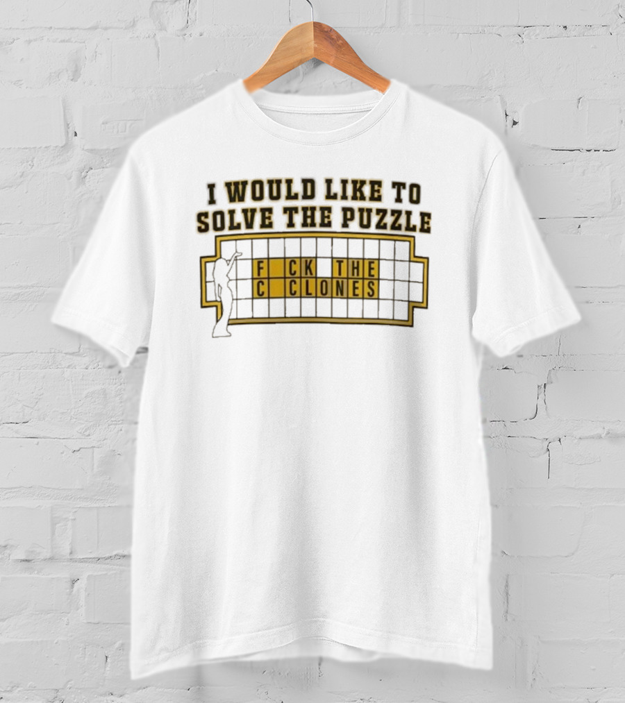 Iowa Football Rivalry Hawkeyes Solve The Puzzle Clones Joke T-Shirt