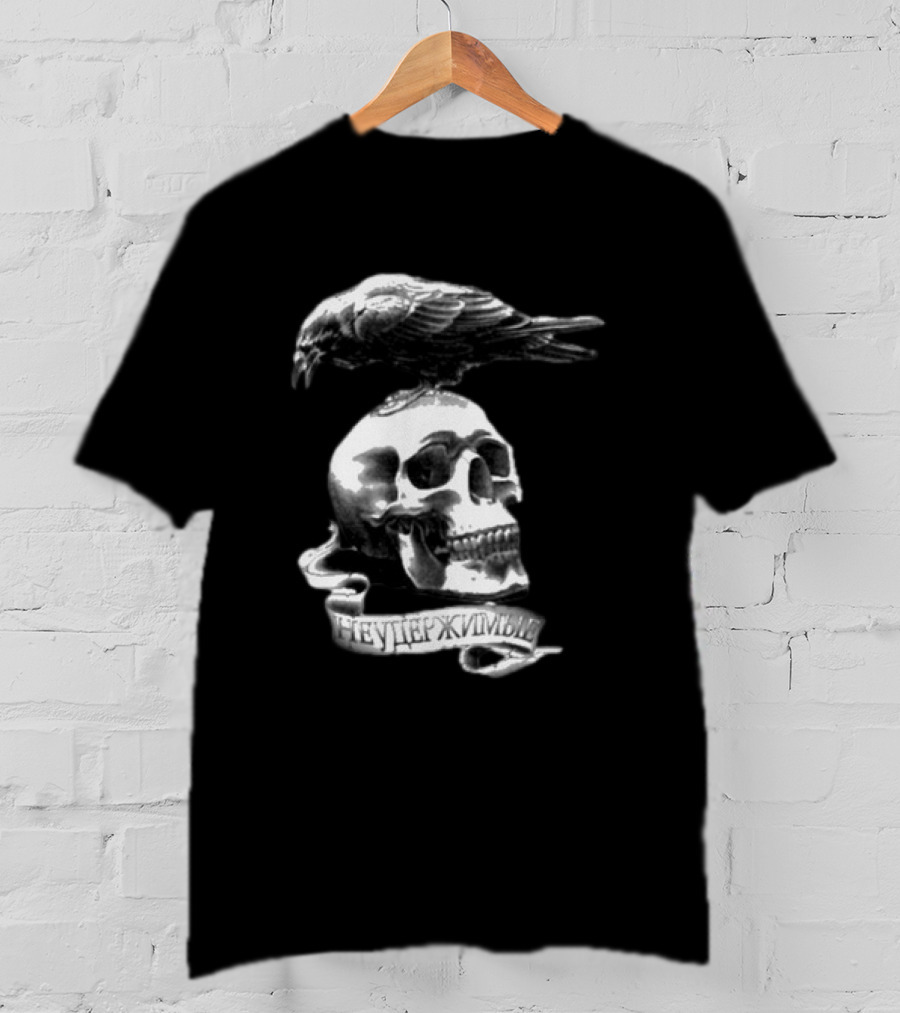 Sylvester Stallone Skull And Crow Bird The Expendables Неудержимый T-Shirt
