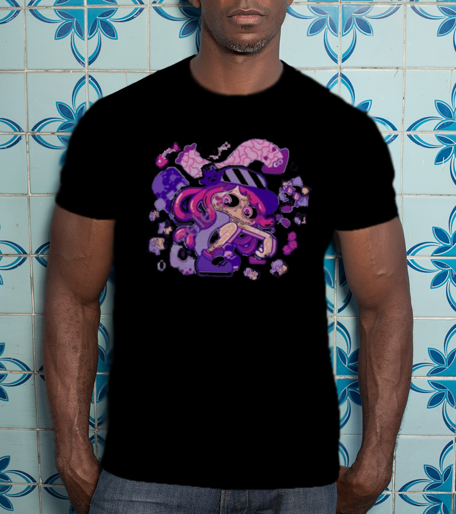 Theyetee Hotlantis Inkling Squid Girl Purple Splatoon T-Shirt