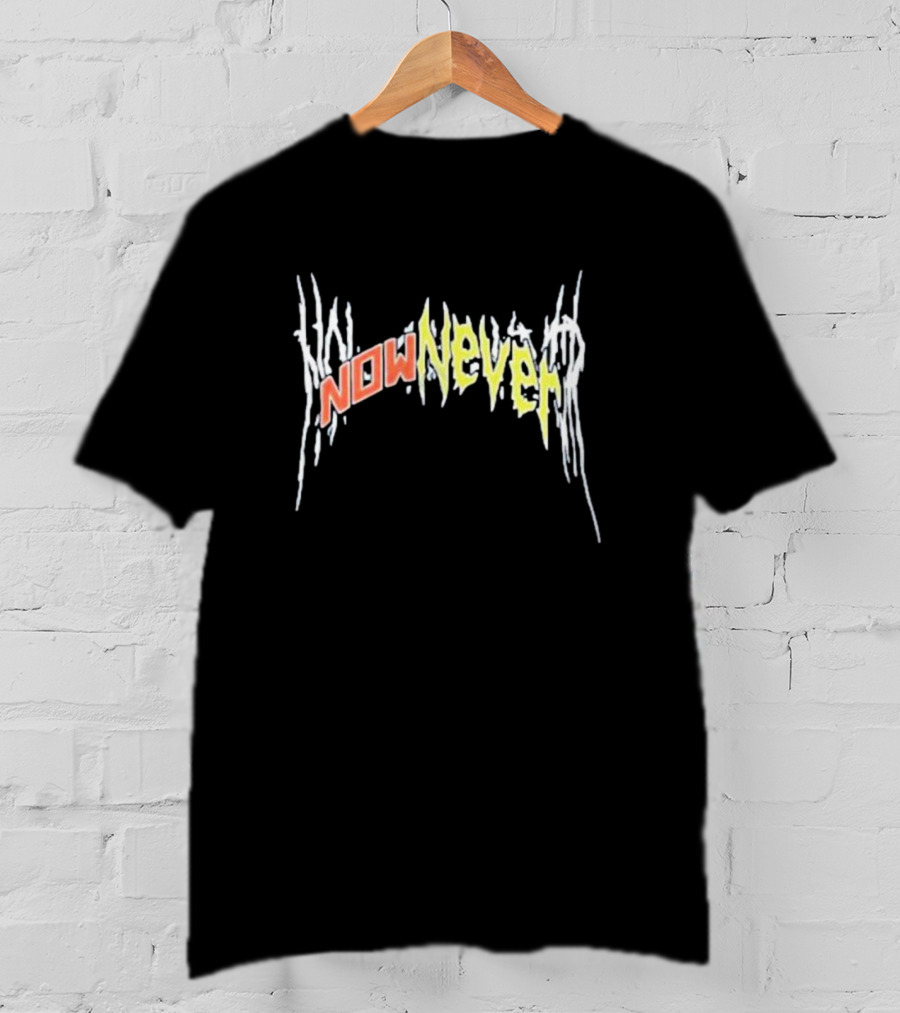 Xplr Now Never Band Text In Stylized Distorted Font T-Shirt