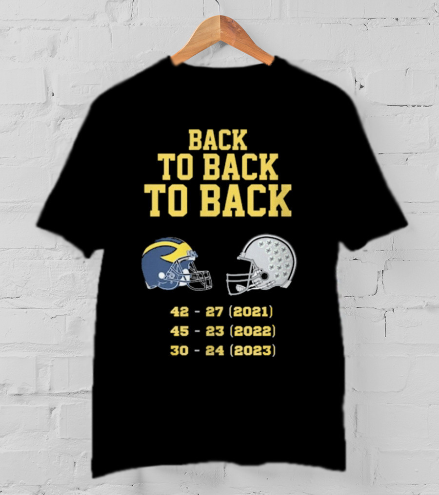 Back To Back To Back Funny Michigan Wolverines Football Free Jim Harbaugh Game T-Shirt
