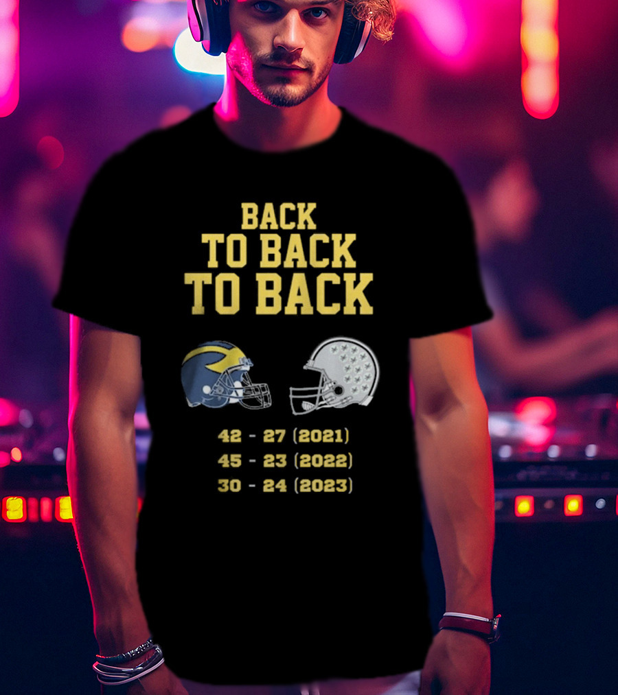 Back To Back To Back Funny Michigan Wolverines Football Free Jim Harbaugh Game T-Shirt