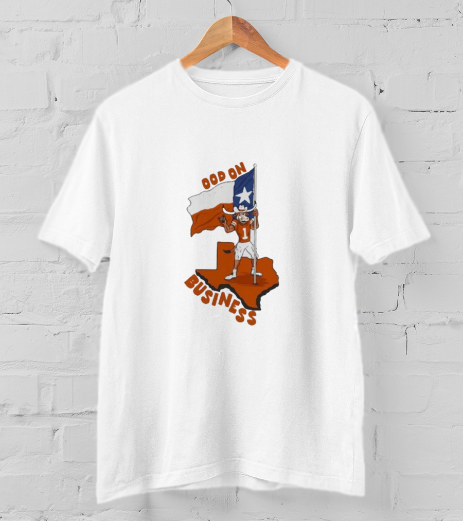 Texas Longhorn Stood On Business Texas Flag Football Player T-Shirt