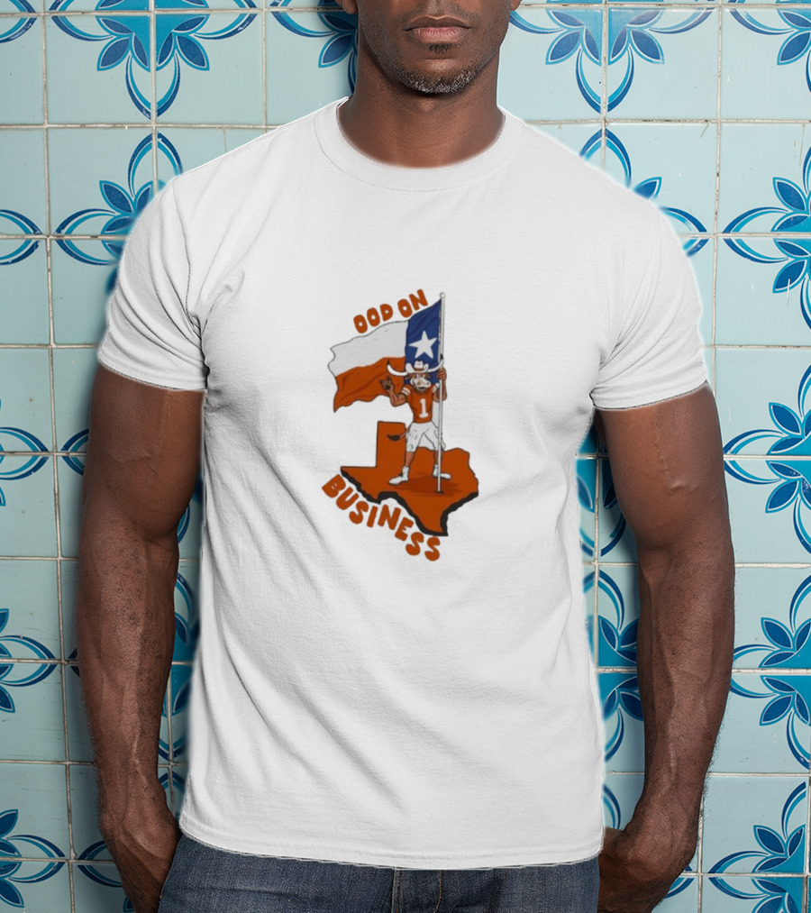Texas Longhorn Stood On Business Texas Flag Football Player T-Shirt