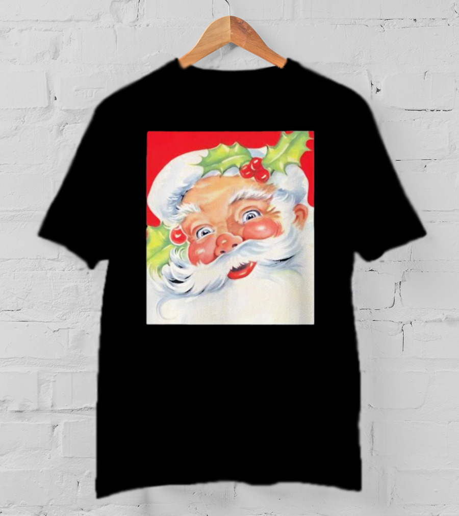 Christmas Jolly Santa Claus Holly Berries Festive Cheer T-Shirt