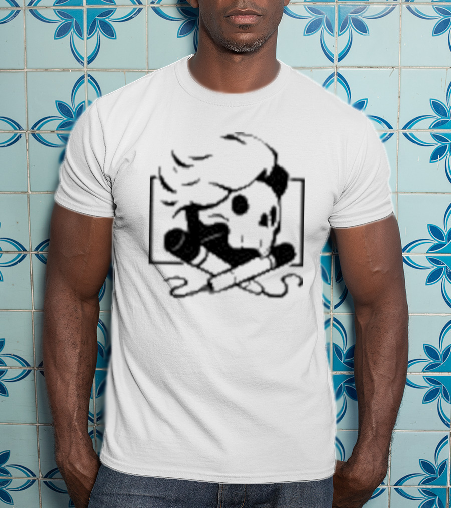 Danielrustage Skull Microphone Crossbones T-Shirt
