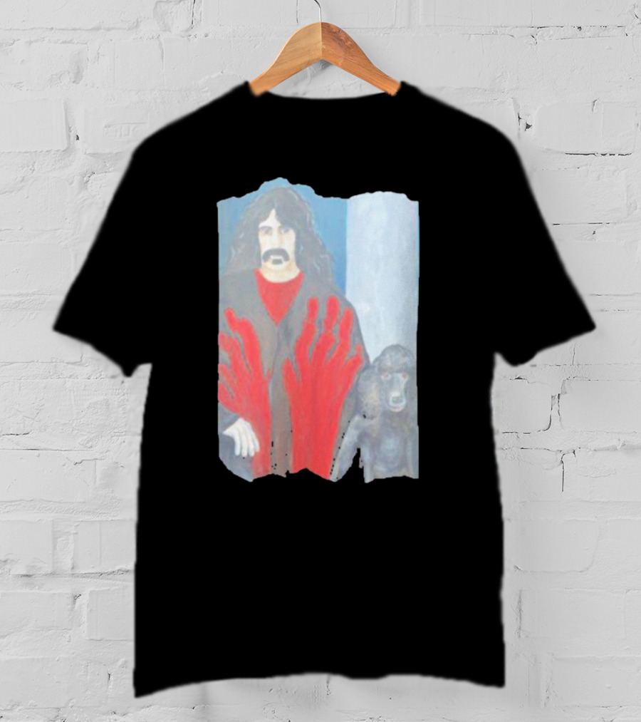 Jackey Neyman Jones Frank Zappa The Master Mashup With Red Hand Prints T-Shirt