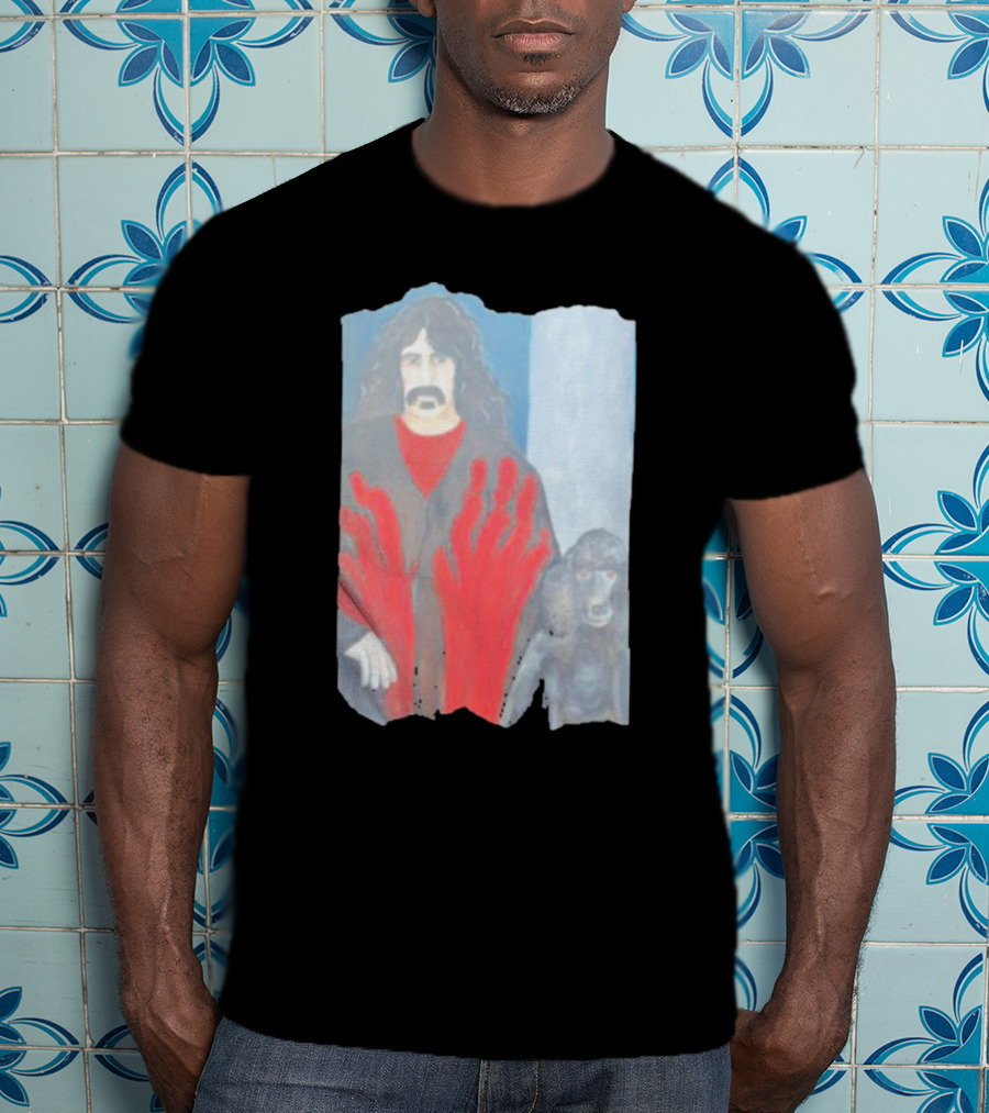 Jackey Neyman Jones Frank Zappa The Master Mashup With Red Hand Prints T-Shirt