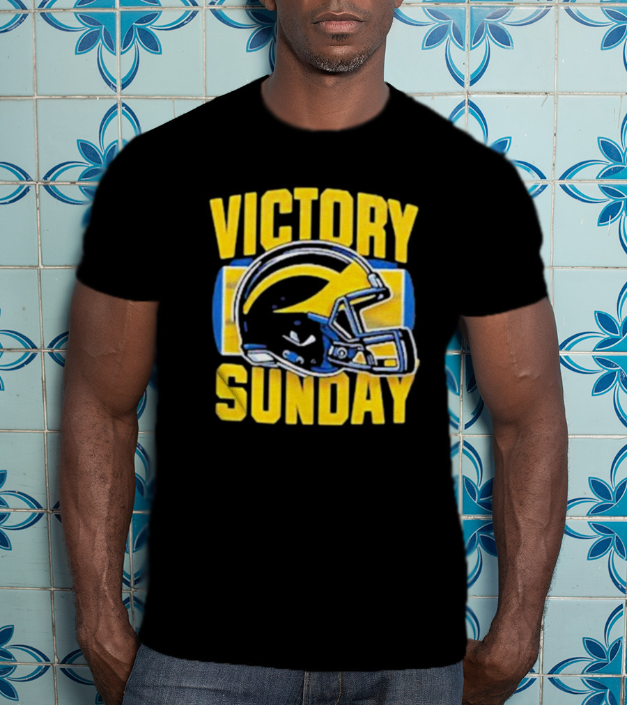 Victory Sunday Michigan Football Helmet T-Shirt