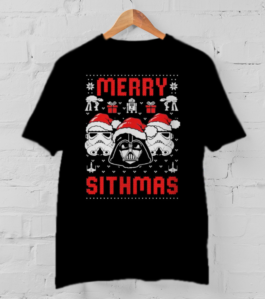 Merry Sithmas Star Wars Darth Vader Stormtrooper Santa Robot Holiday T-Shirt