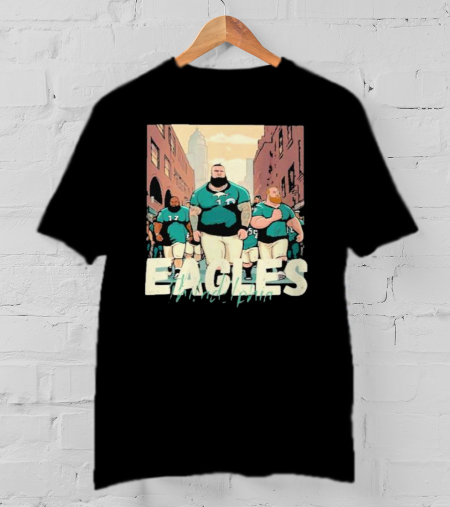 Eagles Philadelphia Players Strolling In City Streets T-Shirt