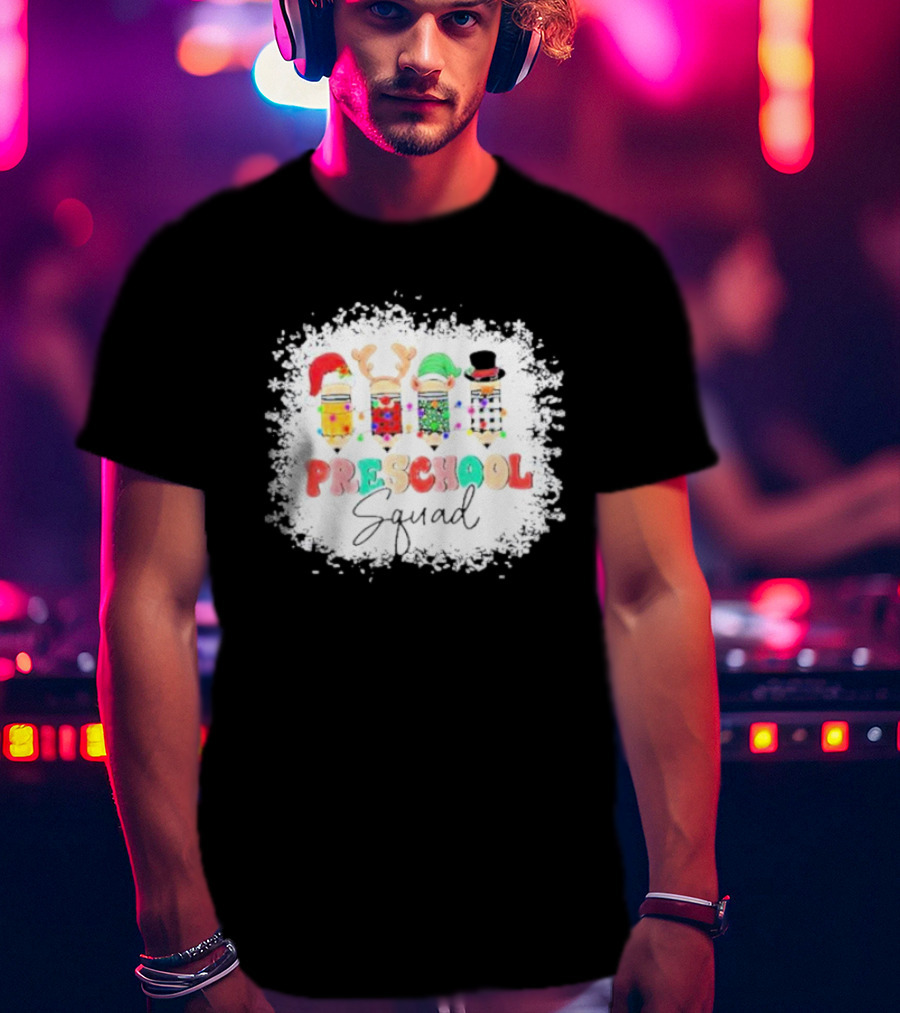 Preschool Squad Christmas Snowflake Festive Friends T-Shirt