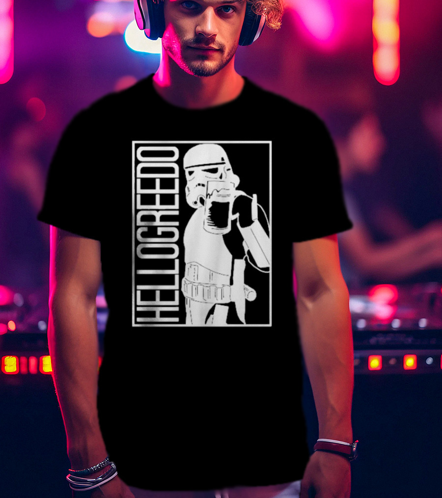 Star War HelloGreedo Stormtrooper Drinking Scene T-Shirt