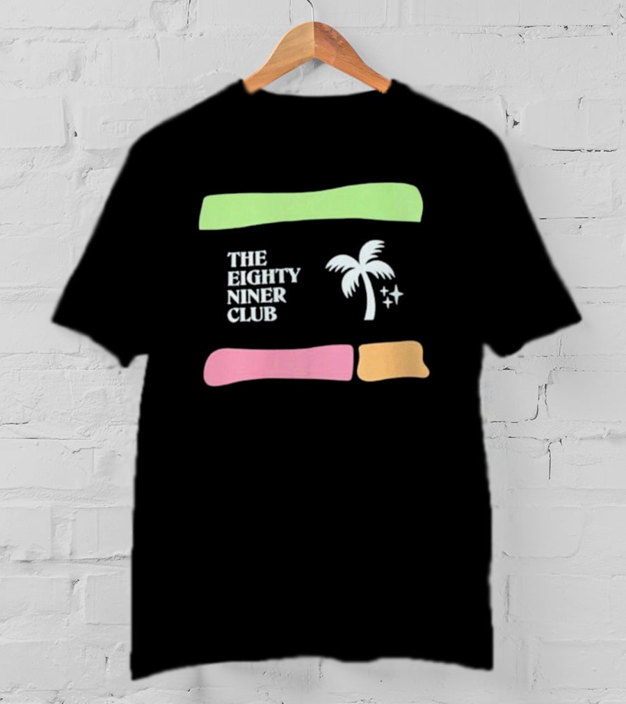 The Eighty Niner Club Palm Tree Stars Retro Stripes T-Shirt