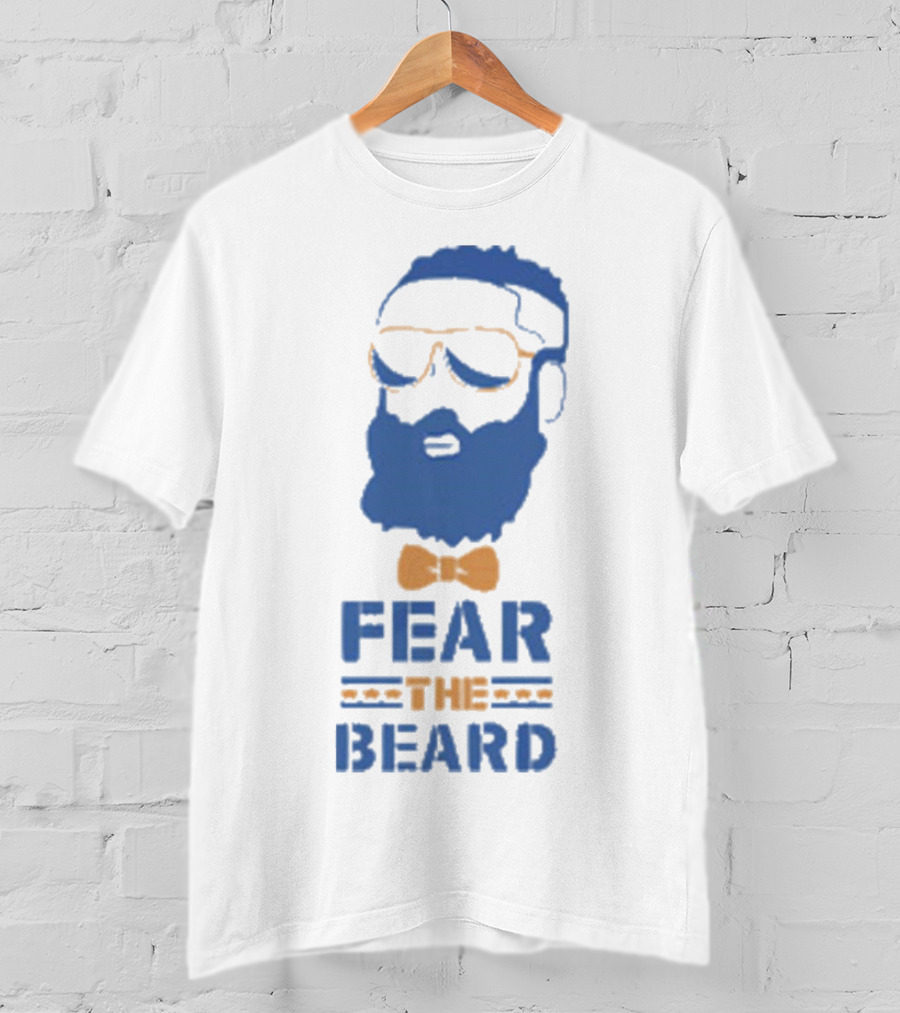 James Harden Fear The Beard Blue Orange Bowtie Sunglasses T-Shirt