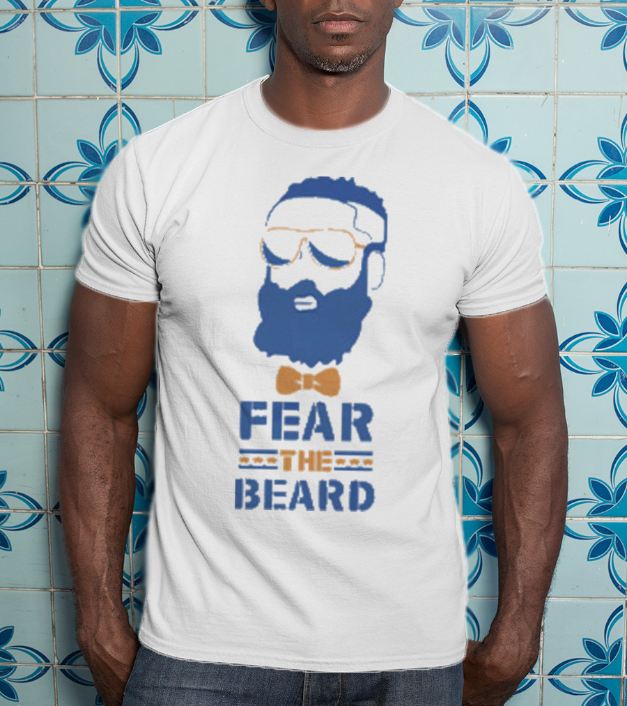 James Harden Fear The Beard Blue Orange Bowtie Sunglasses T-Shirt