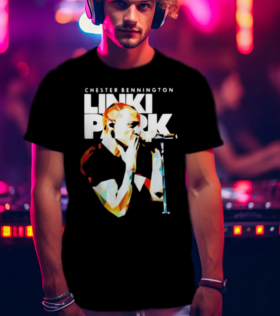 Chester Bennington Linkin Park Poly Art Mic Performance T-Shirt