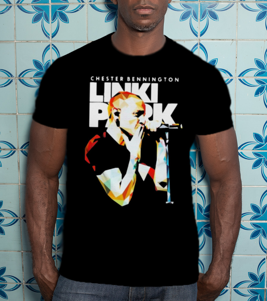 Chester Bennington Linkin Park Poly Art Mic Performance T-Shirt