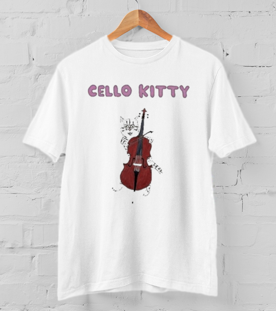 Cello Kitty Cat With Red Cello T-Shirt