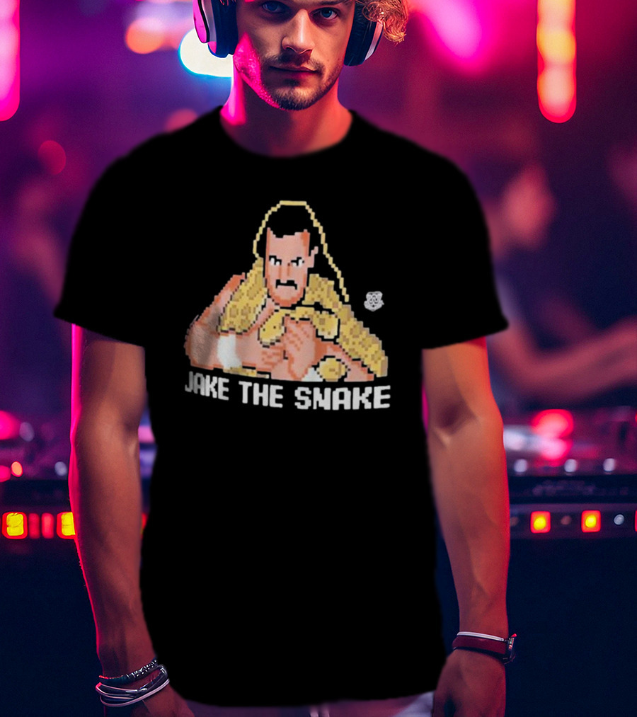 Jake The Snake Roberts 32-bit Pixel Art Ripple Junction T-Shirt