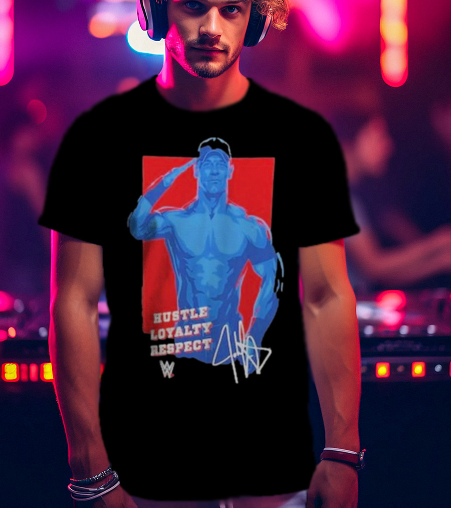 WWE John Cena Hustle Loyalty Respect Salute Signature T-Shirt